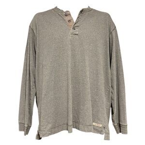 Eddie Bauer Gray Long Sleeve Henley Shirt Men’s Medium